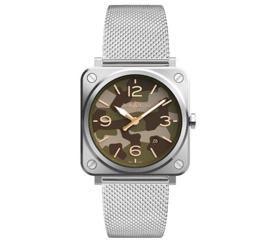 Bell and Ross brs Replica Watch BR S GREEN CAMO metal chain